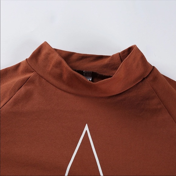 Ella rust color long sleeve star print sweater bx1 - Picture 3 of 7